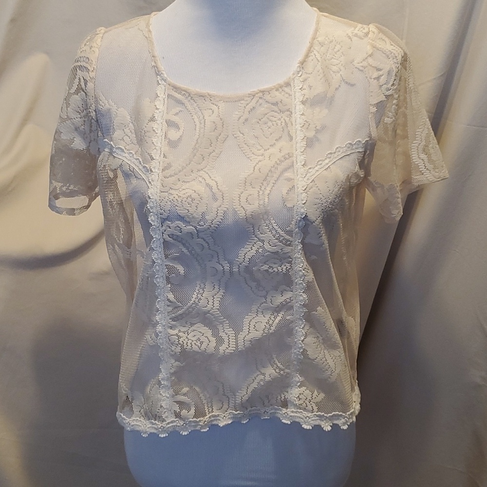 Miss Patina Lace Blouse SZ LG
